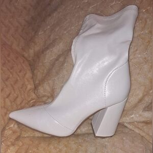 Nasty Gal Stretch White Ankle  Boots